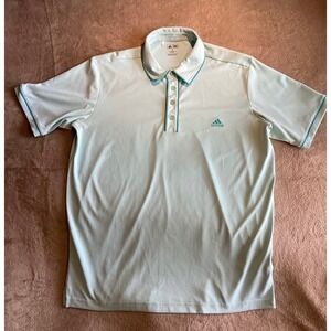 Adidas Golf‎ Polo Shirt Athletic Training Short Sleeve Aqua Blue Medium